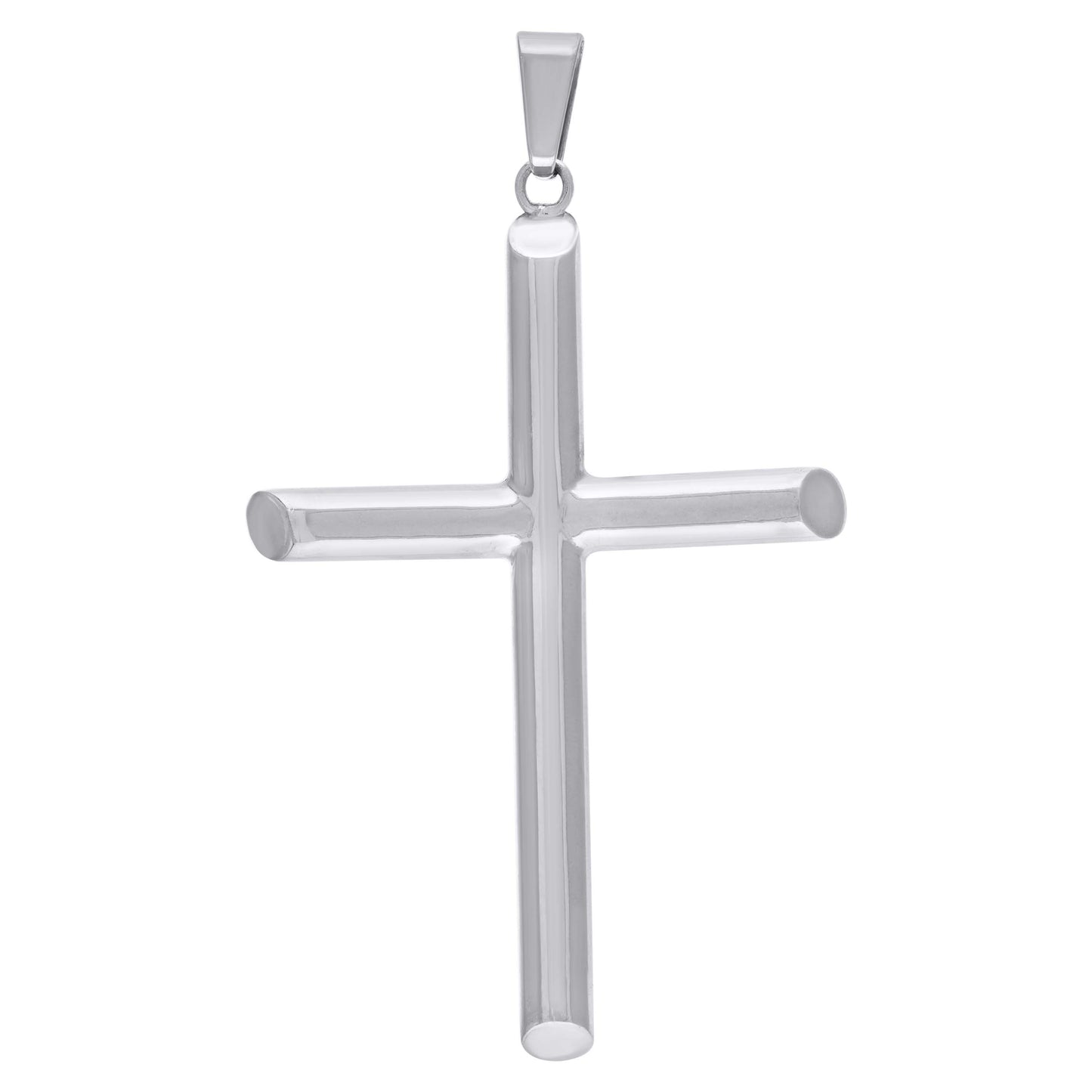 Sterling Silver Unisex Hollow Tube Cross Religious Charm Pendant
