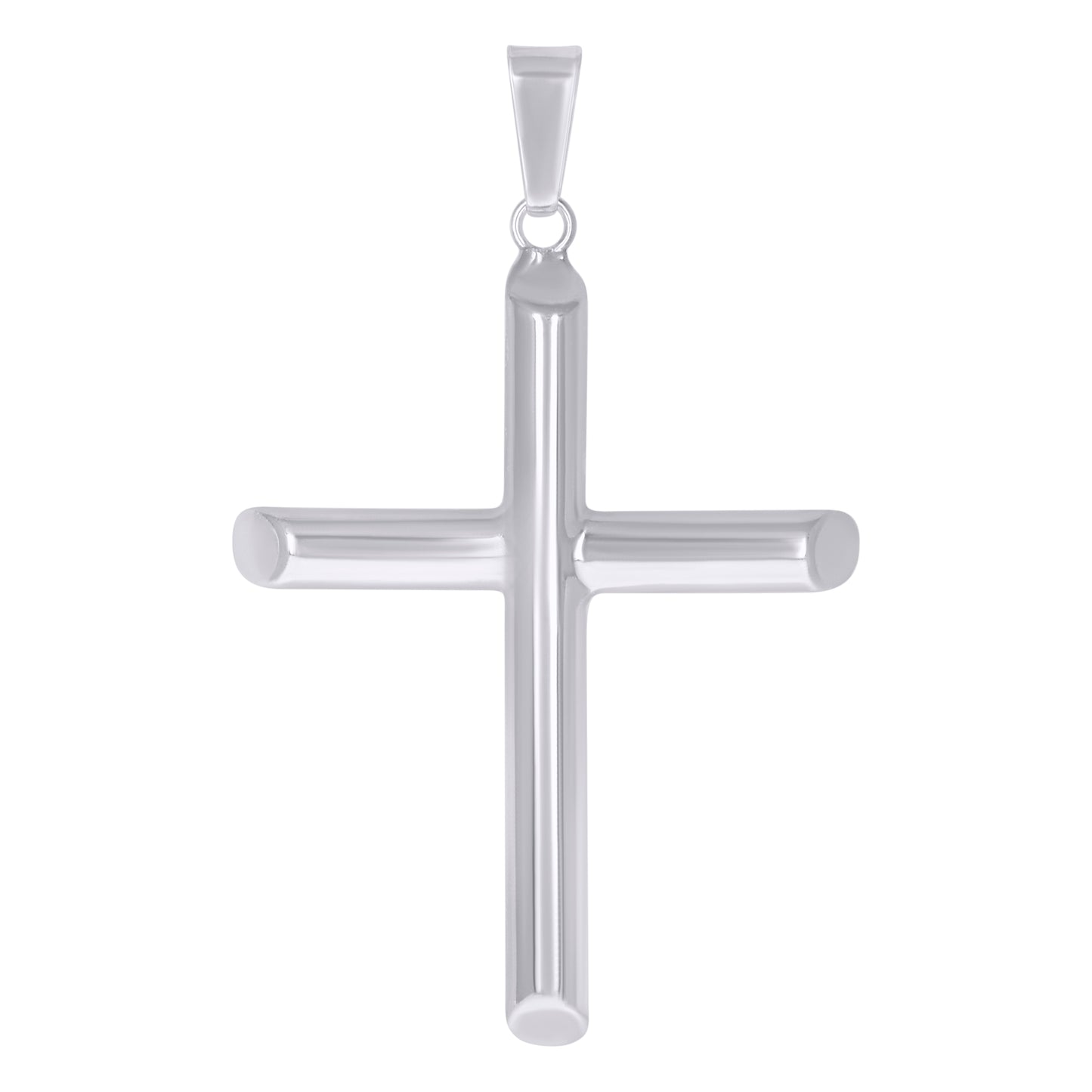 Sterling Silver Unisex Hollow Tube Cross Religious Charm Pendant