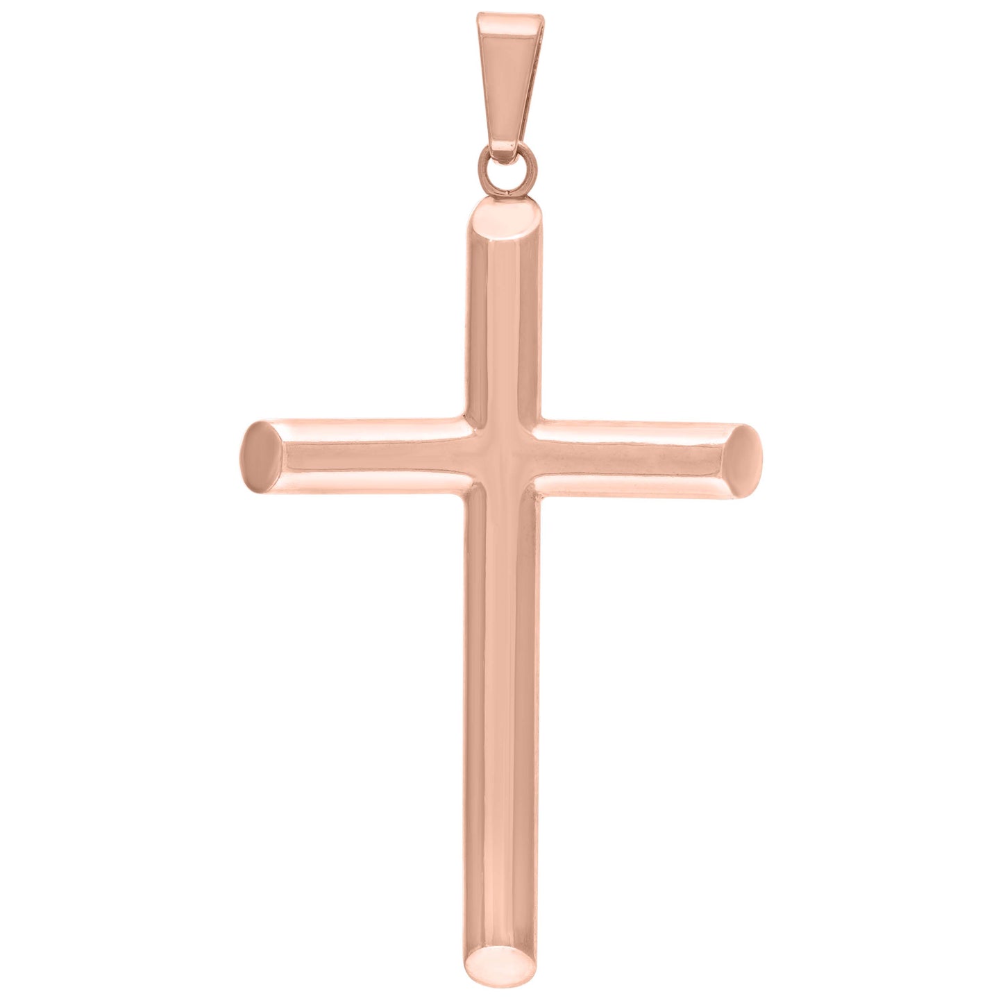 Sterling Silver Unisex Hollow Tube Cross Religious Charm Pendant