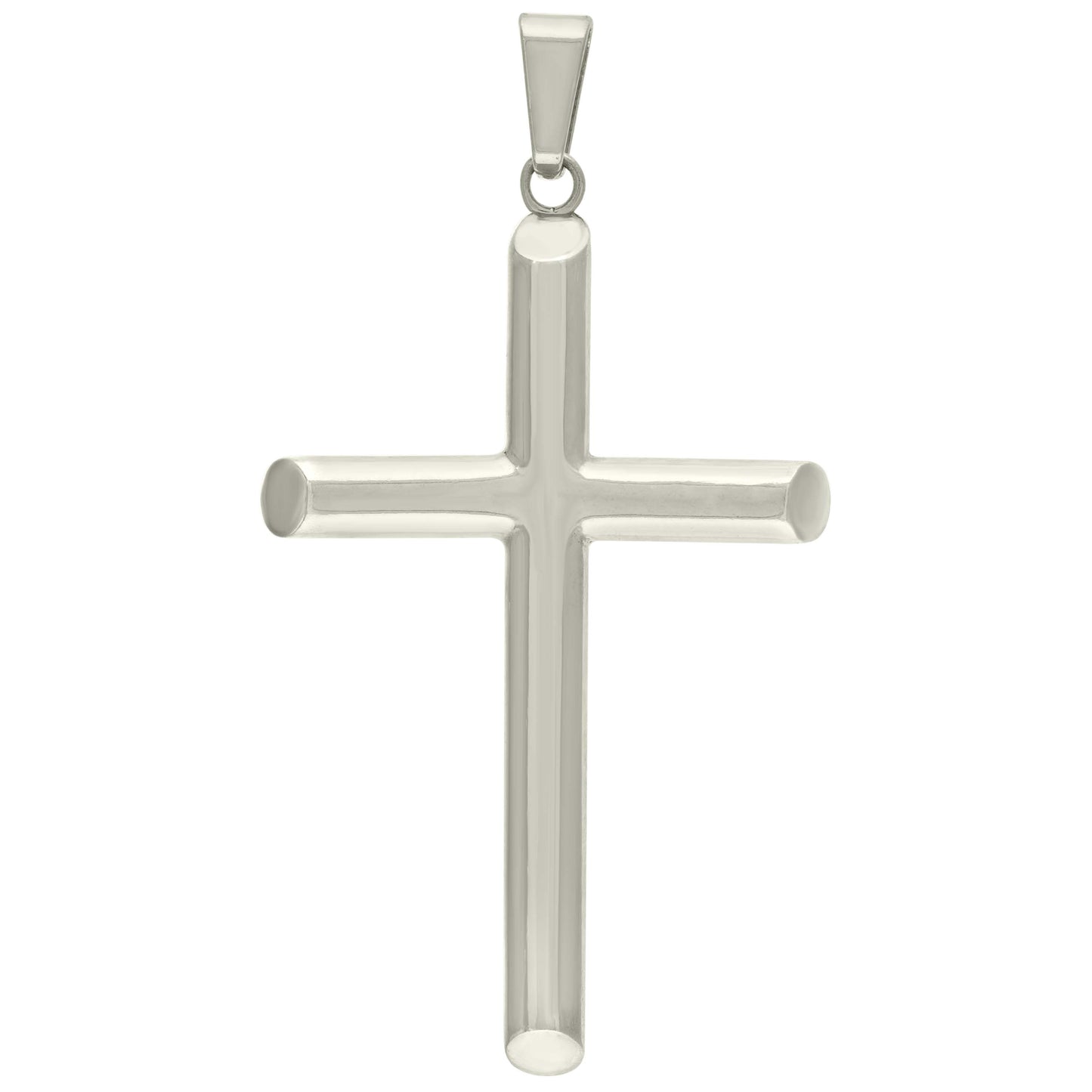 Sterling Silver Unisex Hollow Tube Cross Religious Charm Pendant