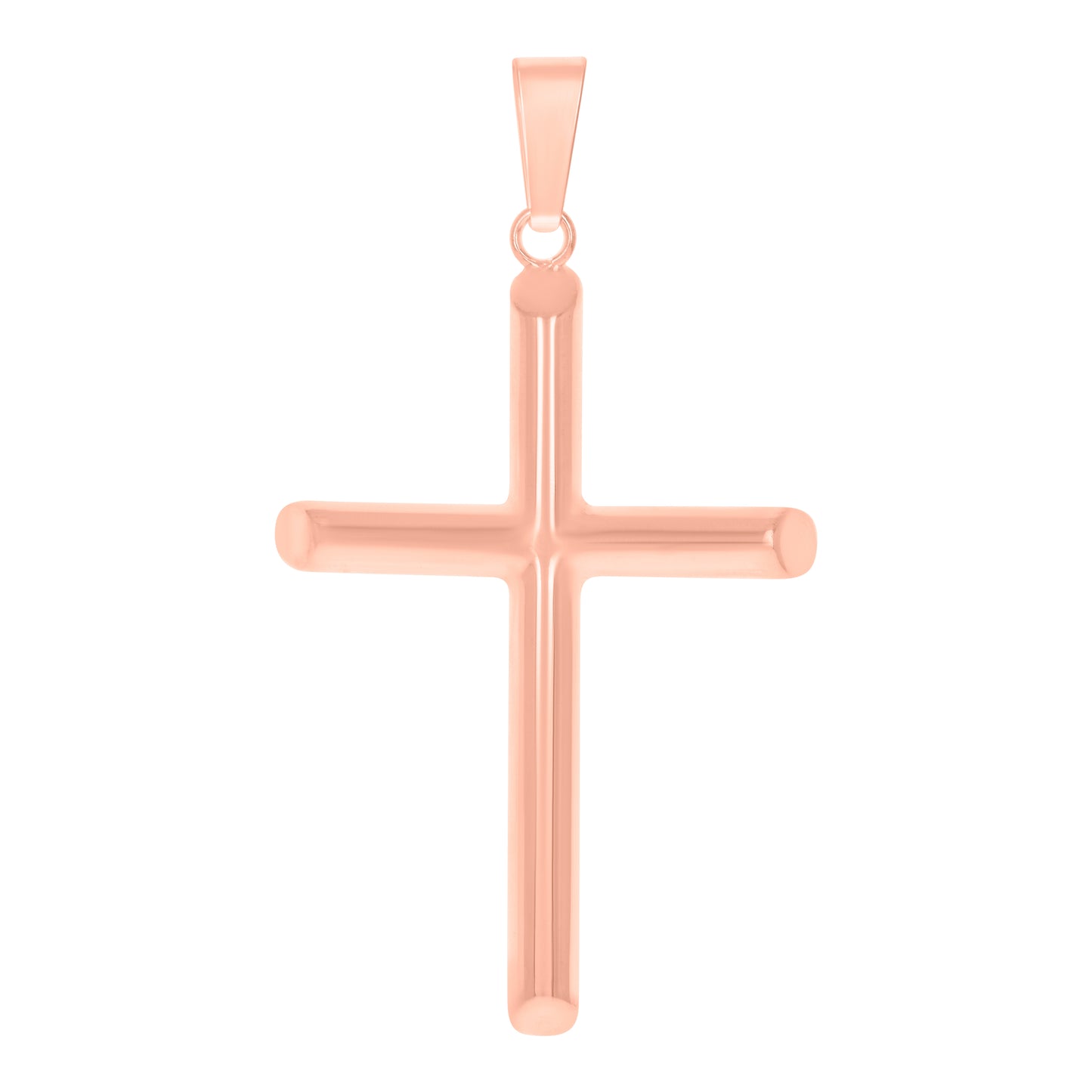 Sterling Silver Unisex Hollow Tube Cross Religious Charm Pendant