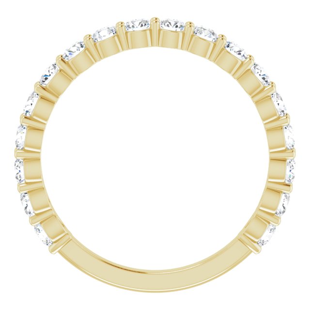 14K Yellow Or White Or Rose Gold Or Platinum Round  I1, G-H Polished Natural Diamond Matching Band, Size 7
