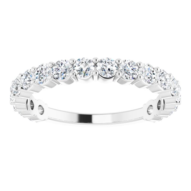 14K Yellow Or White Or Rose Gold Or Platinum Round  I1, G-H Polished Natural Diamond Matching Band, Size 7