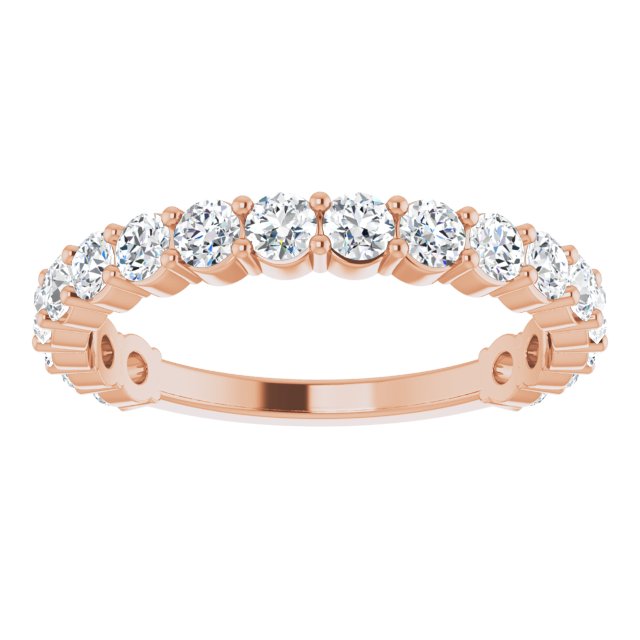 14K Yellow Or White Or Rose Gold Or Platinum Round  I1, G-H Polished Natural Diamond Matching Band, Size 7
