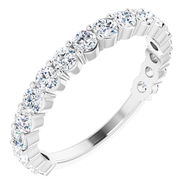 14K Yellow Or White Or Rose Gold Or Platinum Round  I1, G-H Polished Natural Diamond Matching Band, Size 7