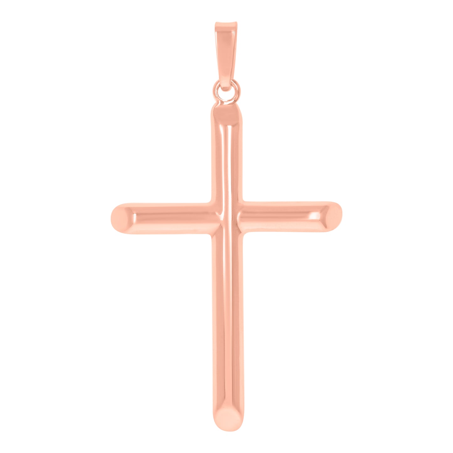 Sterling Silver Unisex Hollow Tube Cross Religious Charm Pendant