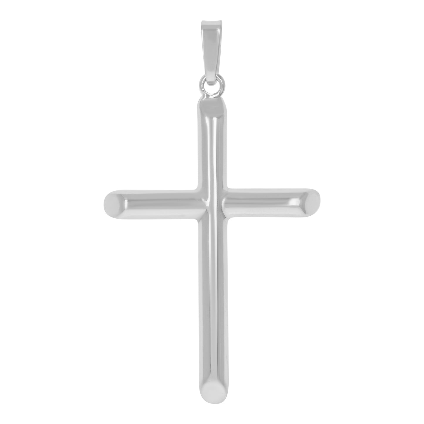Sterling Silver Unisex Hollow Tube Cross Religious Charm Pendant