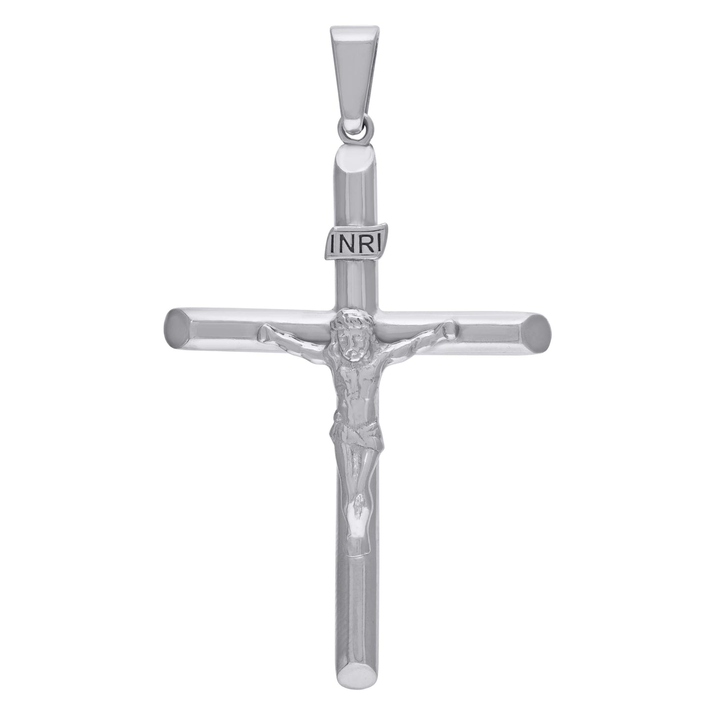 Sterling Silver Unisex Religious Inri Crucifix Charm Pendant