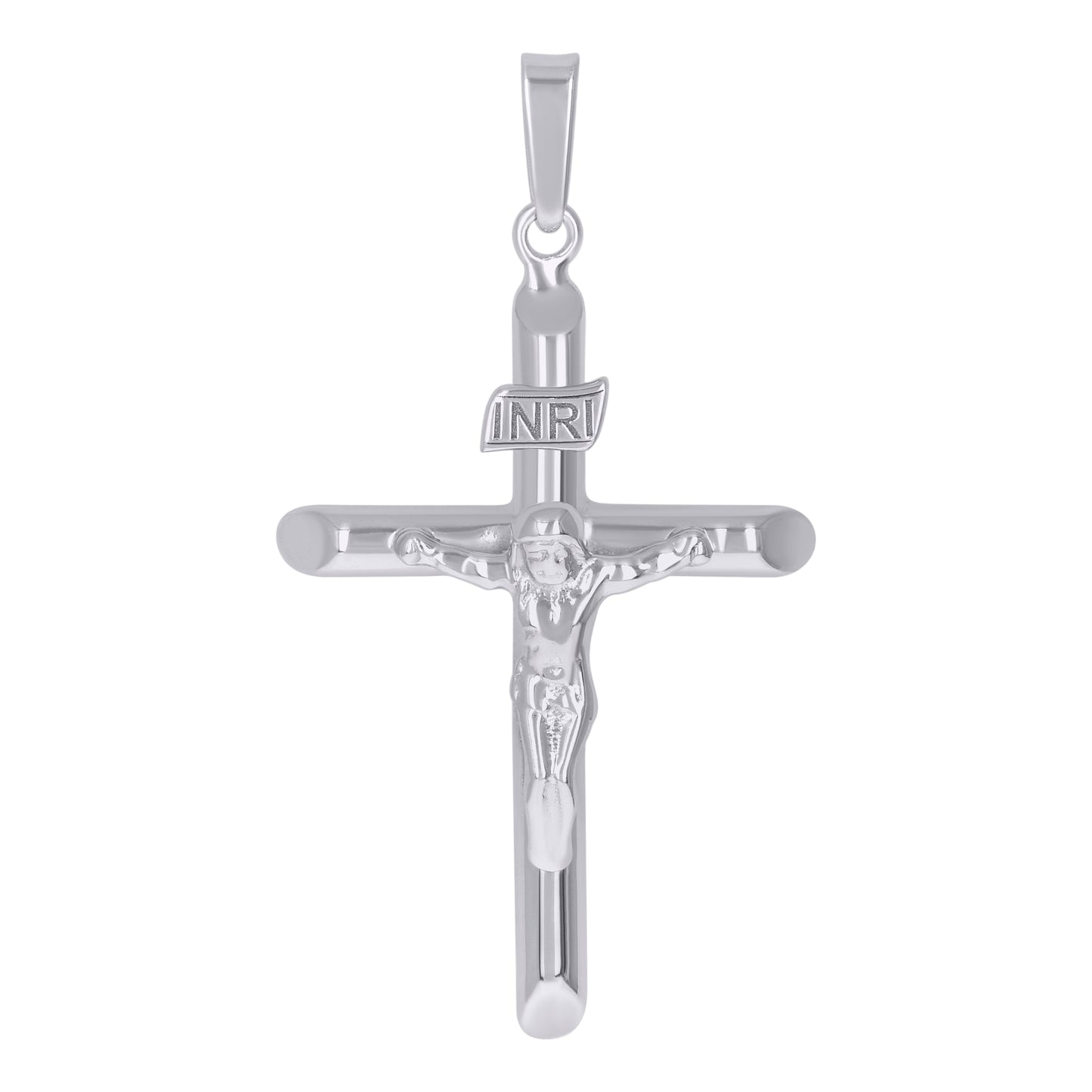 Sterling Silver Unisex Religious Inri Crucifix Charm Pendant