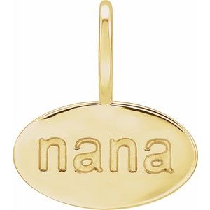 14K Yellow Gold 13.5 X 12 Mm Nana Charm Pendant