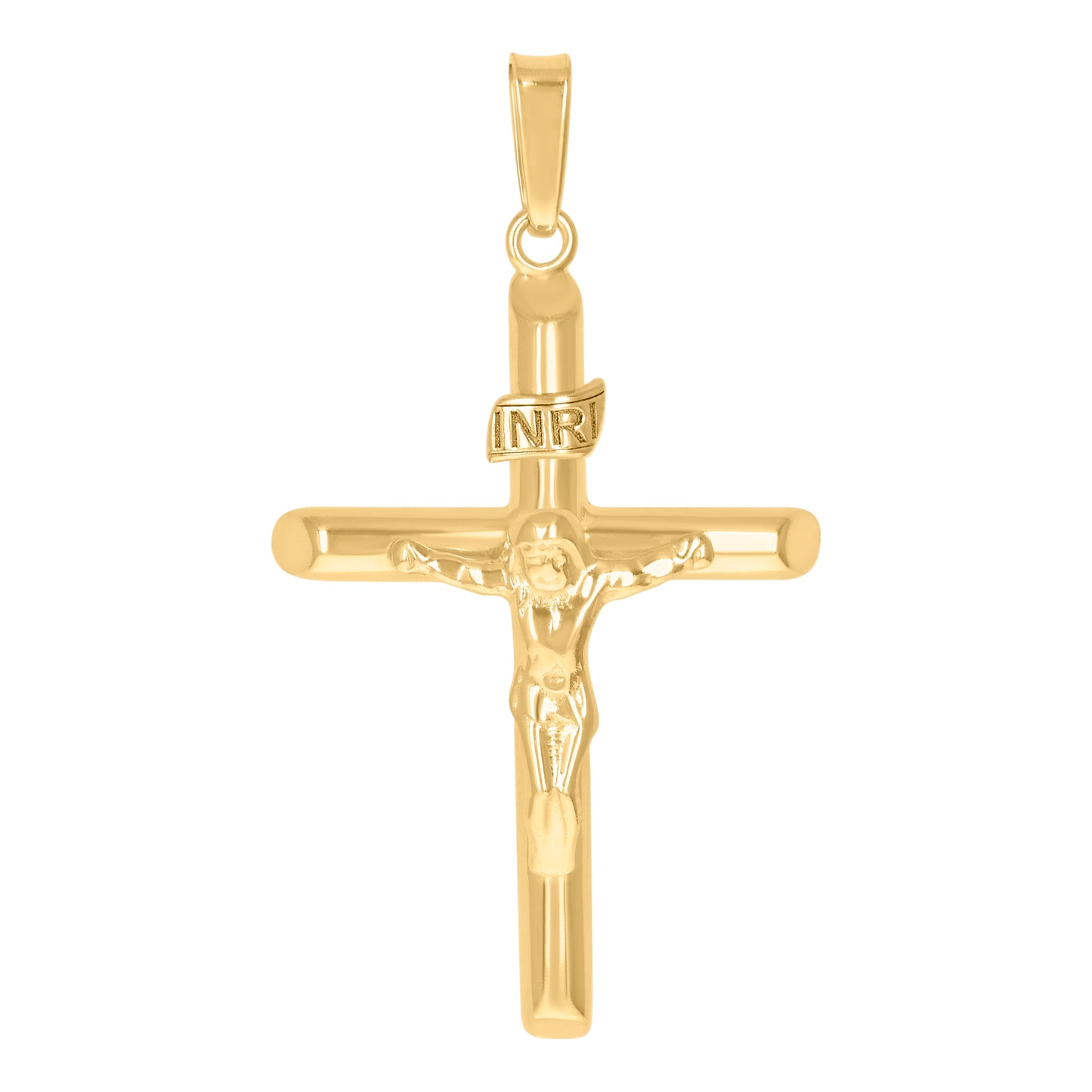 Sterling Silver Unisex Religious Inri Crucifix Charm Pendant