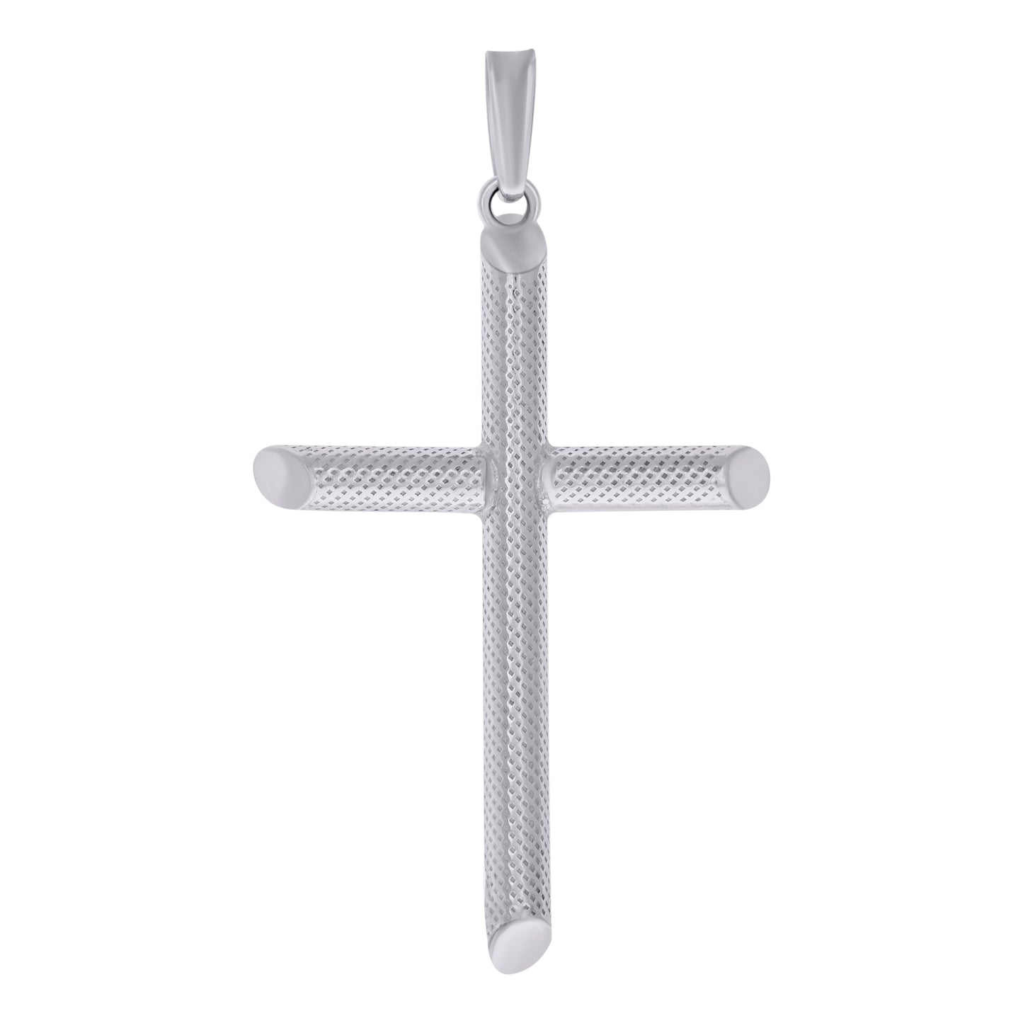 Sterling Silver Unisex Hollow Tube Cross Religious Charm Pendant
