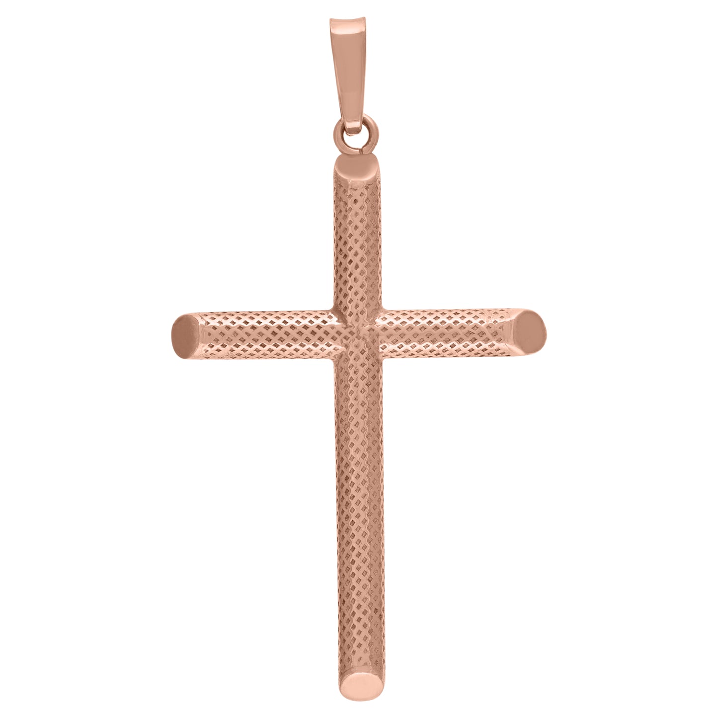 Sterling Silver Unisex Hollow Tube Cross Religious Charm Pendant