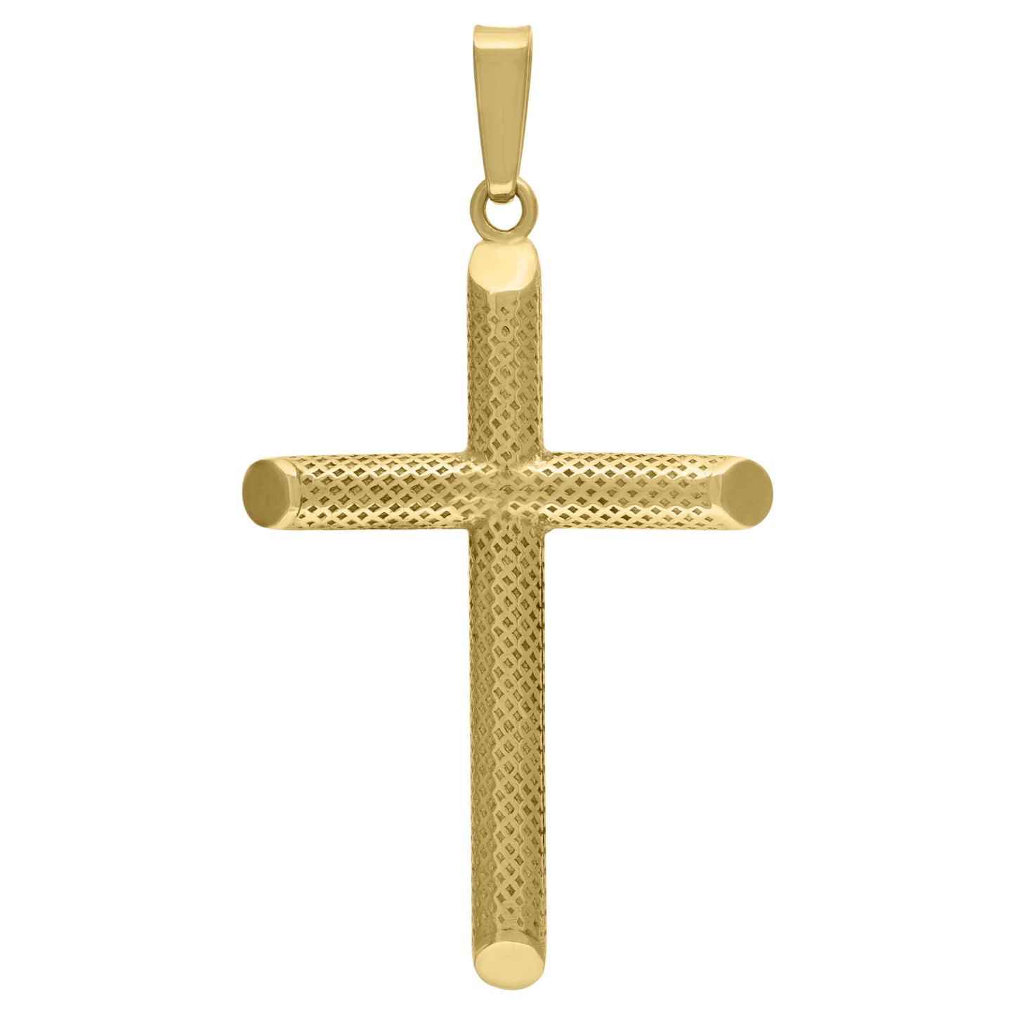 Sterling Silver Unisex Hollow Tube Cross Religious Charm Pendant