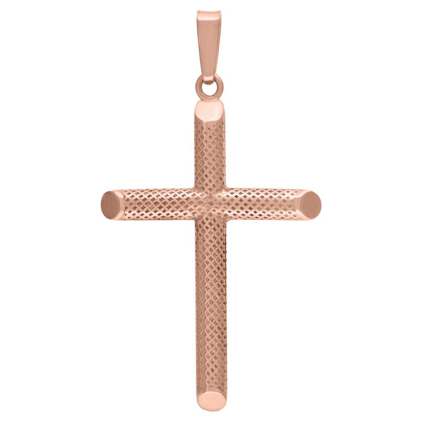 Sterling Silver Unisex Hollow Tube Cross Religious Charm Pendant