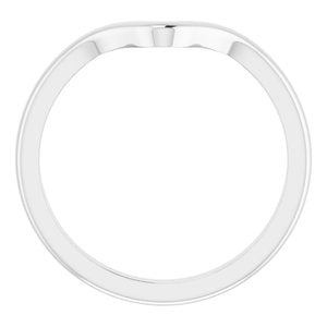 14K White Gold Square All Sizes Polished Matching Band