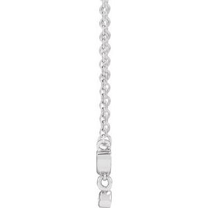 Sterling Silver Round 1.5Mm G-H I1 .015 Ct Natural Diamond Lowercase Script "Mama" Necklace, Length: 18 In