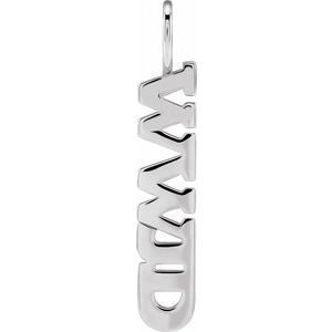 Sterling Silver Vertical "Wwjd" Charm Pendant