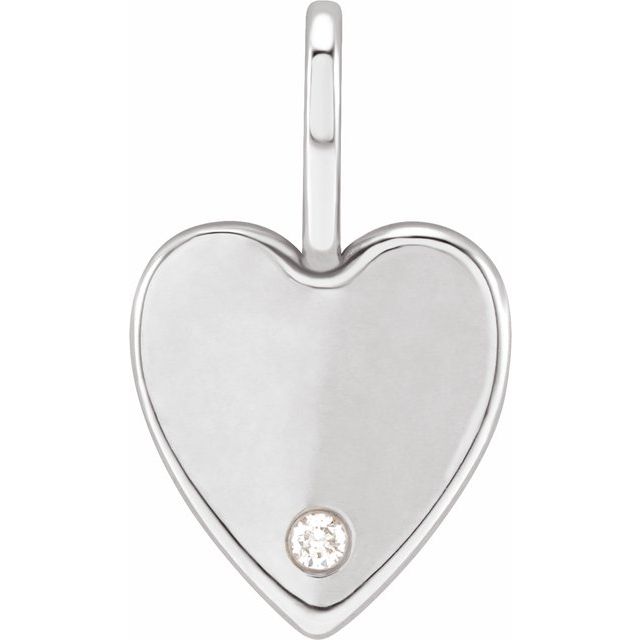 14K Yellow Or White Gold Round 1.7 Mm I1, G-H Polished .02 Ct Natural Diamond Heart Charm/Pendant