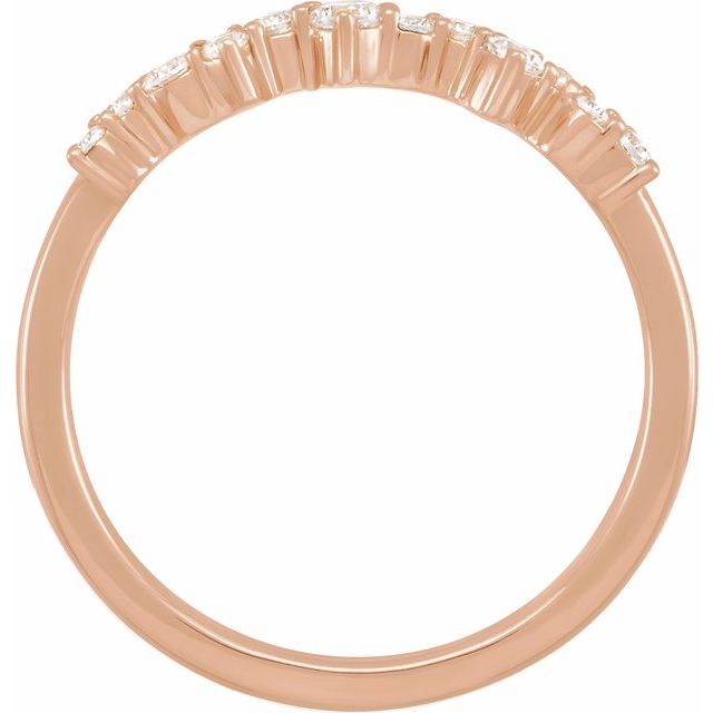 14K Yellow Or White Or Rose Gold Round 2.3 Mm Polished 1/4 Ctw Lab-Grown Diamond Scattered Stackable Ring, Size 7