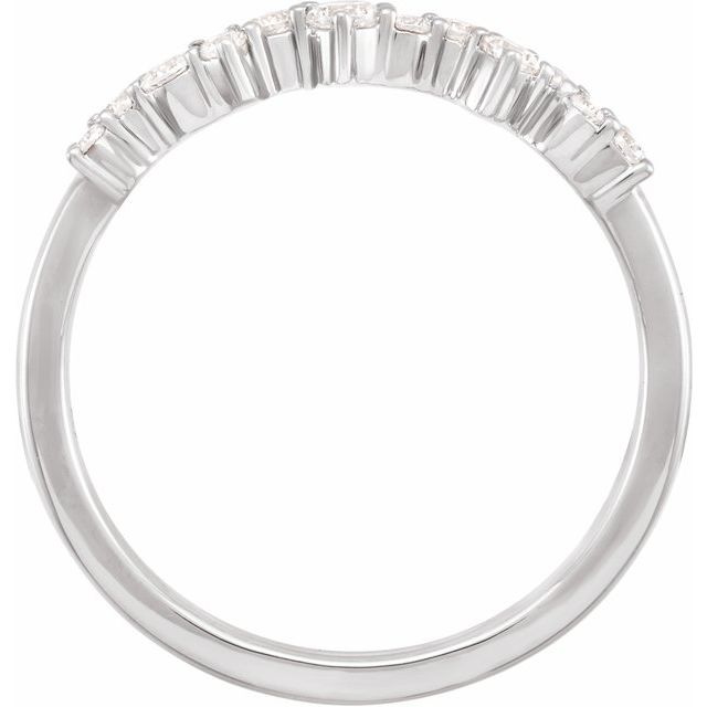14K Yellow Or White Or Rose Gold Round 2.3 Mm Polished 1/4 Ctw Lab-Grown Diamond Scattered Stackable Ring, Size 7