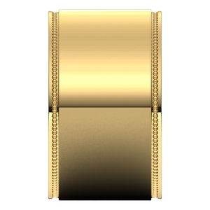 14K Yellow Or White Or Rose Gold Milgrain Stepped-Edge Flat Band