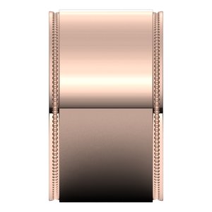 14K Yellow Or White Or Rose Gold Milgrain Stepped-Edge Flat Band
