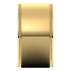 14K Yellow Or White Or Rose Gold Milgrain Stepped-Edge Flat Band