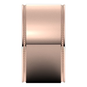14K Yellow Or White Or Rose Gold Milgrain Stepped-Edge Flat Band