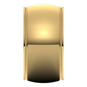 18K Yellow Or White Or Rose Gold Milgrain Stepped-Edge Comfort-Fit Half Round Band