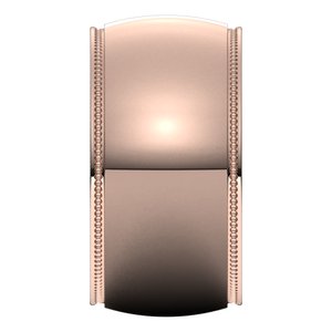 18K Yellow Or White Or Rose Gold Milgrain Stepped-Edge Comfort-Fit Half Round Band