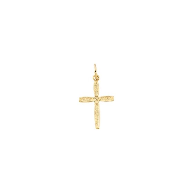 14K Yellow Gold 14 X 10 Mm Polished Youth Cross Pendant