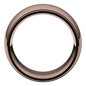 18K Yellow Or White Or Rose Gold Milgrain Stepped-Edge Comfort-Fit Half Round Band