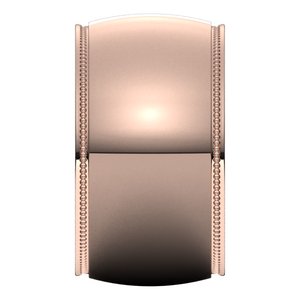 18K Yellow Or White Or Rose Gold Milgrain Stepped-Edge Comfort-Fit Half Round Band