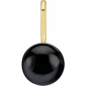 14K Yellow Gold Pearl 6 Mm Cultured Black Akoya Pearl Pendant