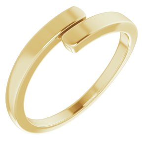 14K Yellow Gold Polished Engravable Bypass Ring Size 7