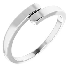 14K White Gold Polished Engravable Bypass Ring Size 7