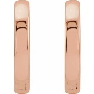 14K Rose Gold Pair Hinged Hoop Earrings, Length: 10 Mm, Thickness: 2.39 Mm