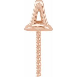14K Rose Gold Pearl 15 X 5.5 Mm 10 Mm Pendant Mounting For Pearl