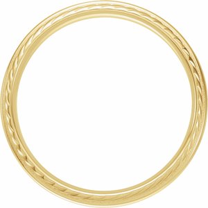14K Yellow Gold 6 Mm Polished Rope Edge Band Size 8