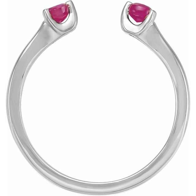 14K Yellow Or White Or Rose Gold Round 3 Mm Polished Natural Ruby Negative Space Ring, Size 7