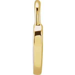 14K Yellow Gold 11.57 X 8.7 Mm Polished Enamel Heart Pendant