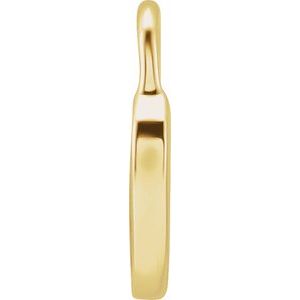 14K Yellow Gold 11.57 X 8.7 Mm Polished Enamel Heart Pendant