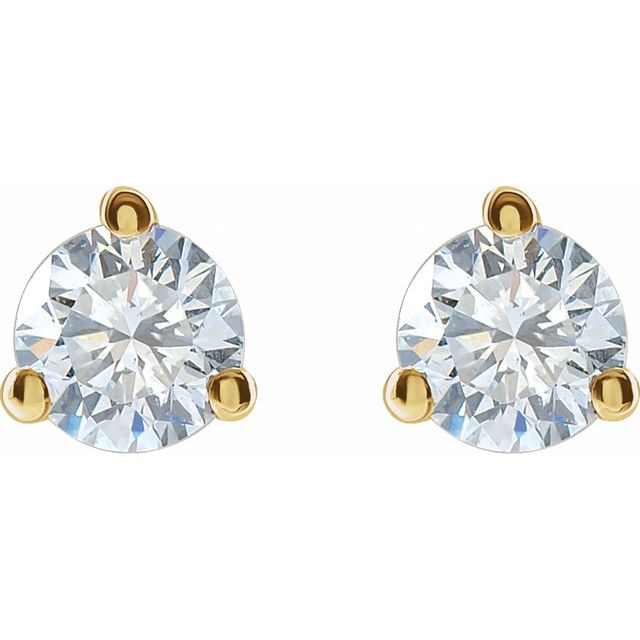 14K Yellow Or White Gold Round Vs, F+ Friction 3-Prong Polished Lab-Grown Diamond Stud Earrings