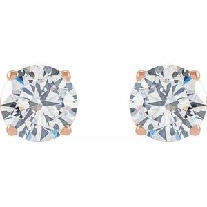 14K Yellow Or White Or Rose Gold 6.3Mm Vs, F+ Friction Backs Included 4-Prong Polished 2 Ctw Lab-Grown Diamond Stud Earrings