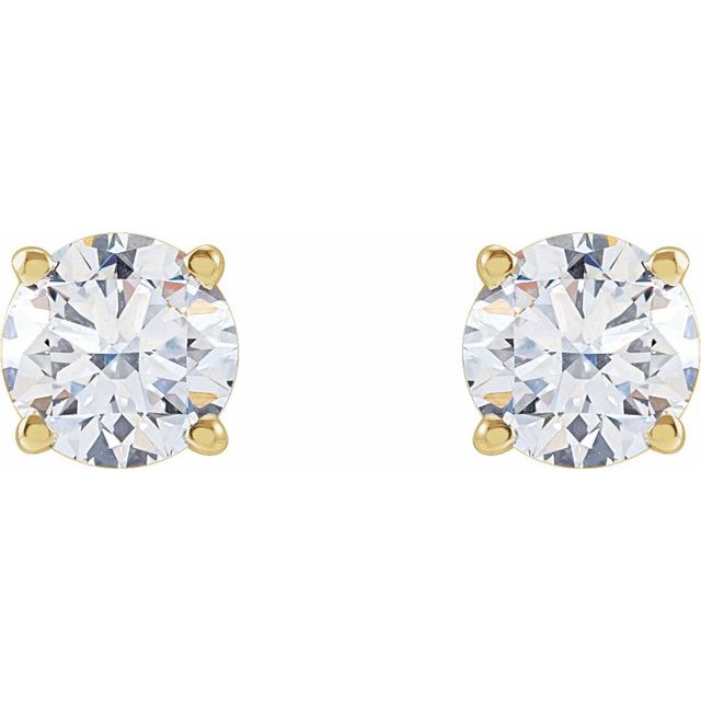 14K Yellow Or White Or Rose Gold Round VS, F+ Friction 4-Prong Polished Lab-Grown Diamond Stud Earrings