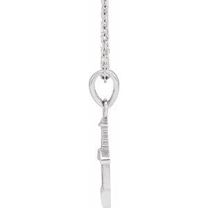 Sterling Silver 16.78 X 4.56 Mm 16-18 In Polished Dagger Necklace