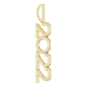 14K Yellow Gold Polished Vertical Pendant