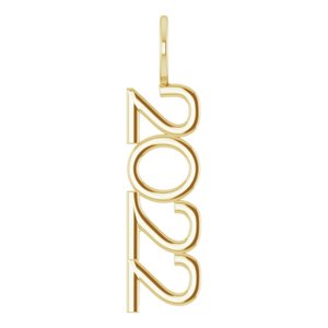 14K Yellow Gold Polished Vertical Pendant