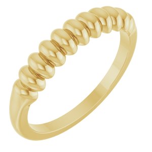 14K Yellow Gold Polished Puffed Metal Ring Size 7